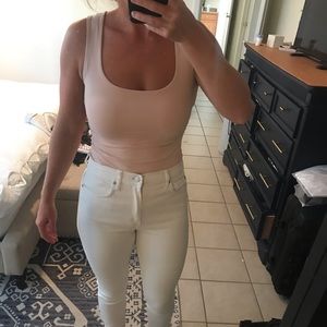 Zara Basics Blush Square neck tank top